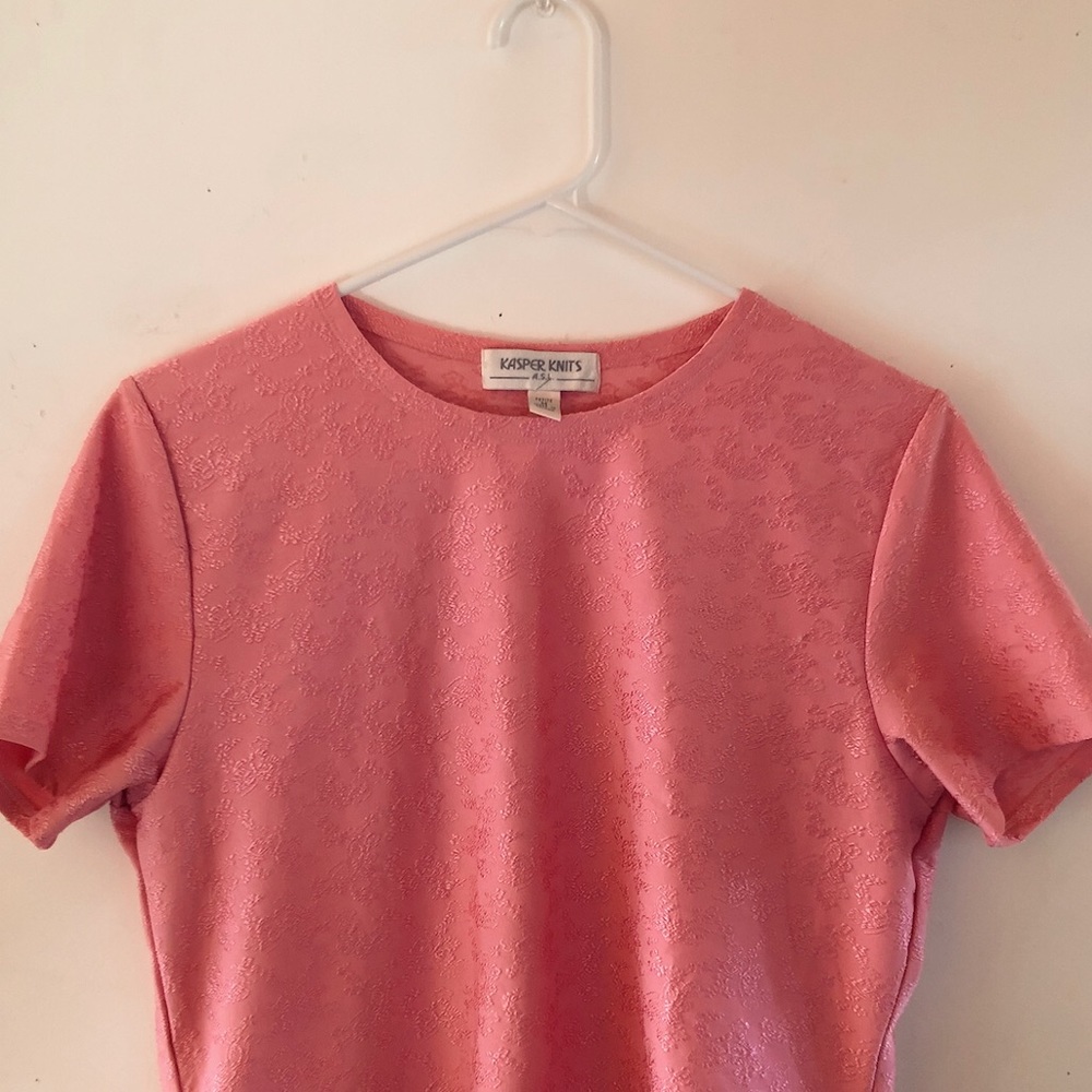 Vintage Floral Embroidery Pink Top